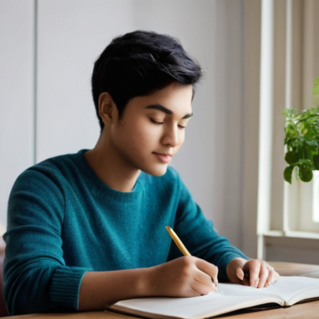 공공관리사 시험 준비 중 겪는 어려움과 해결책 - **Prompt:** A young university student, around 20-25 years old, sits calmly at a well-organized, min...