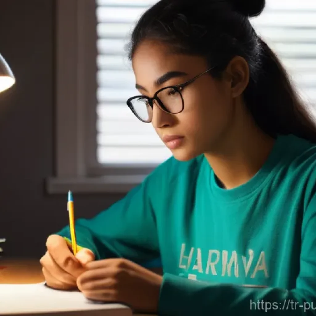 공공관리사 시험 난이도 분석 - **Prompt:** A young university-aged woman sitting at a desk, deeply immersed in studying for a chall...