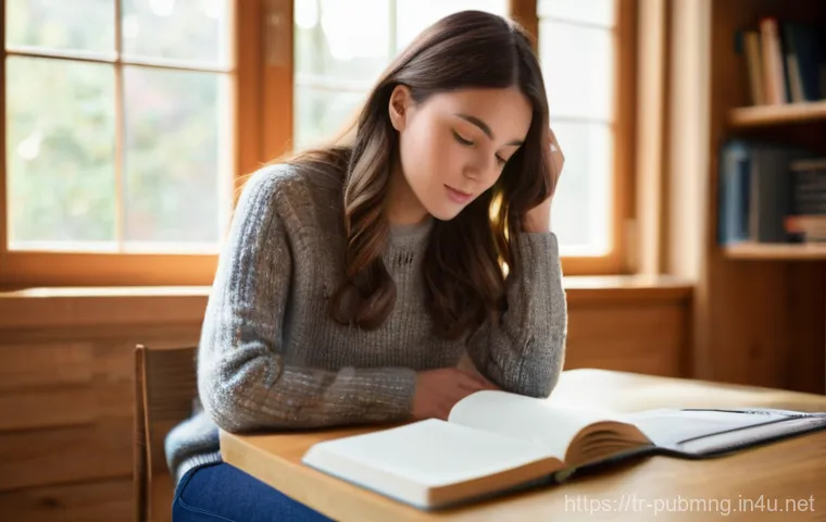 공공관리사 필기시험 준비를 위한 추천 자료 - **Prompt 1: Focused Study Session**
    "A young woman in her early twenties, with long, wavy brown ...