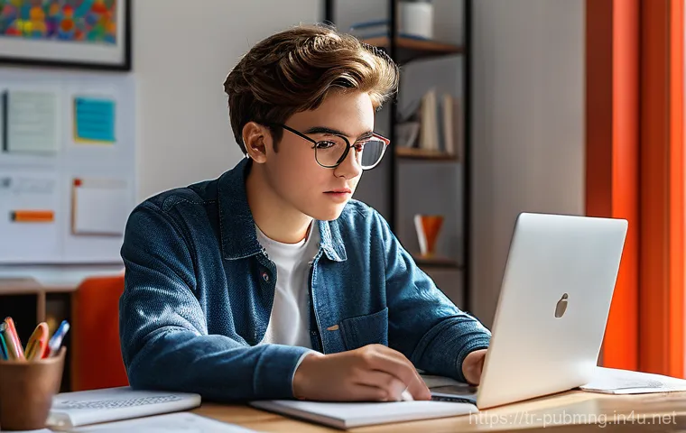 공공관리사 이론 시험 대비 학습 노하우 - **Prompt:** A focused young adult, of university age, diligently studying in a modern and well-organ...