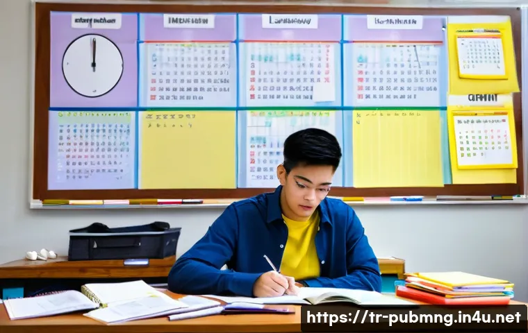 공공관리사 필기시험에서 시간 관리법 - **Prompt 1: Personalized Study Flow and Internal Clock Discovery**
    "A bright, naturally lit stud...