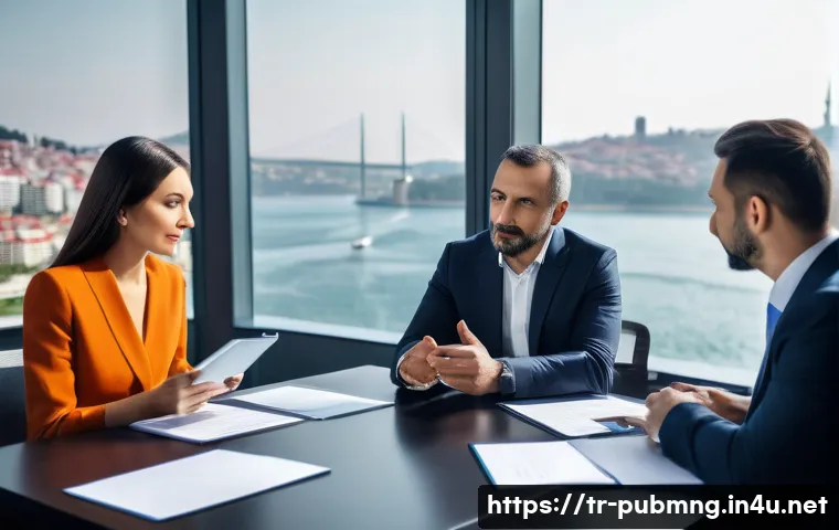 공공관리사 자격증으로 가능해지는 직무 변화 - A professional Turkish public administration office scene showing a diverse group of mid-career mana...