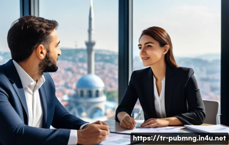 공공관리사 자격증으로 확장 가능한 경력 기회 - A professional Turkish businesswoman confidently leading a diverse team meeting in a modern office, ...