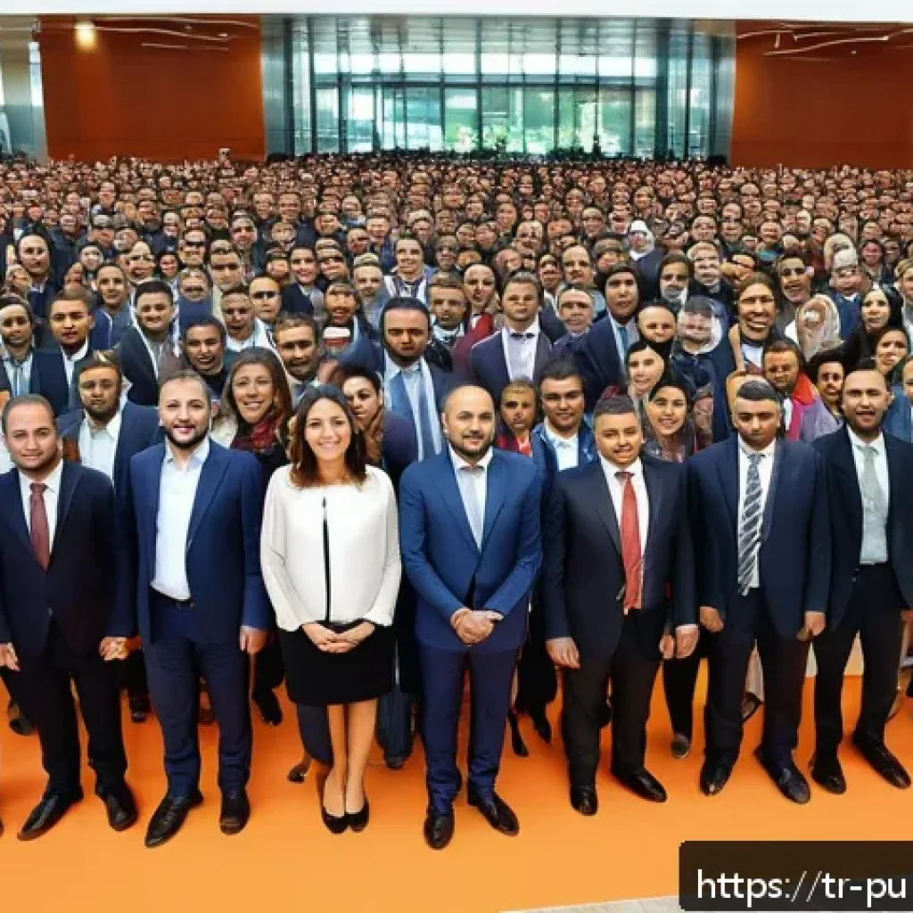 공공관리사 커뮤니티 활동의 장점 - A diverse group of Turkish public sector employees engaged in a lively networking event inside a mod...