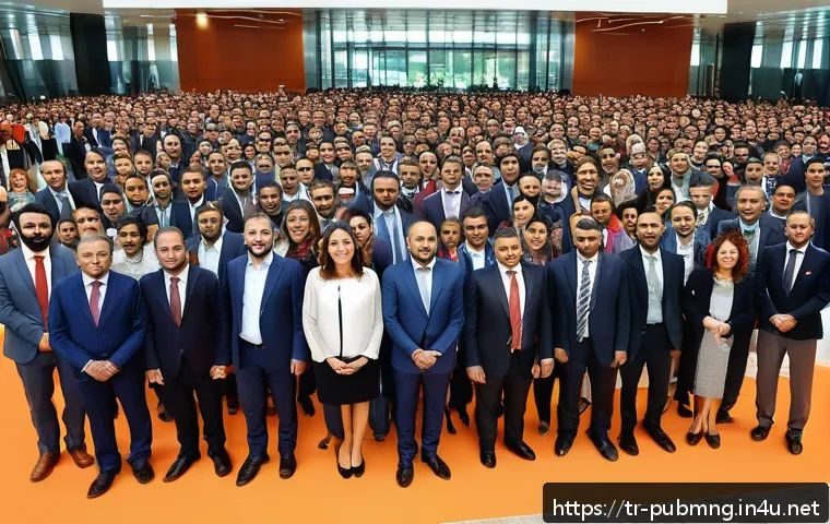 공공관리사 커뮤니티 활동의 장점 - A diverse group of Turkish public sector employees engaged in a lively networking event inside a mod...