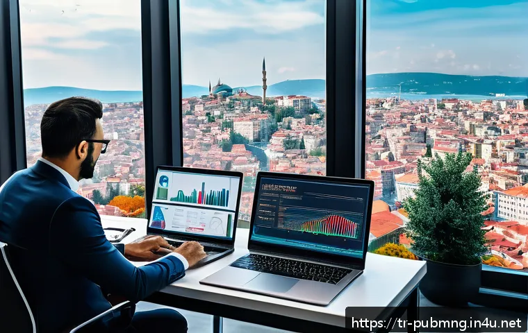 공공관리사로 일하기 좋은 기업 - A modern Turkish government office environment showcasing diverse public sector professionals collab...