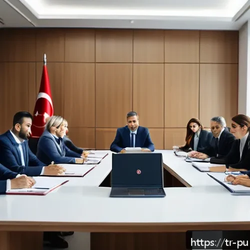 Home 32 공공관리사 자격증 취득 방법 - A professional Turkish public administration office setting with diverse government employees in bus...