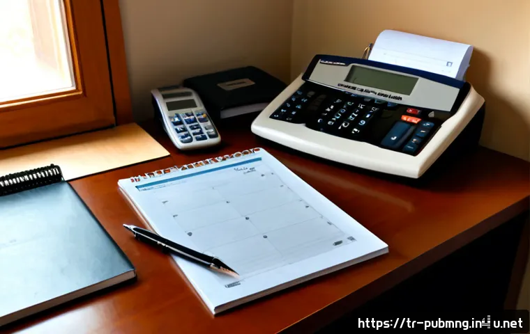 공공관리사 자격증 시험 일정 안내 - Photorealistic Turkish civil service exam preparation scene, an organized home office desk with a bl...